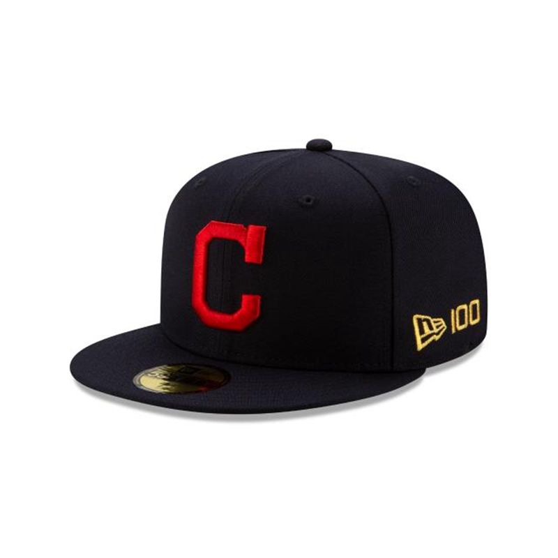 MLB Cleveland Indians Team Color 59Fifty Fitted (PZT4277) - Black New Era Caps